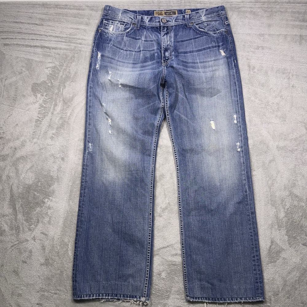 BKE Marshall Bootcut Jeans Men's 40x36 (Fit40x34) Distressed Denim 100% Cotton